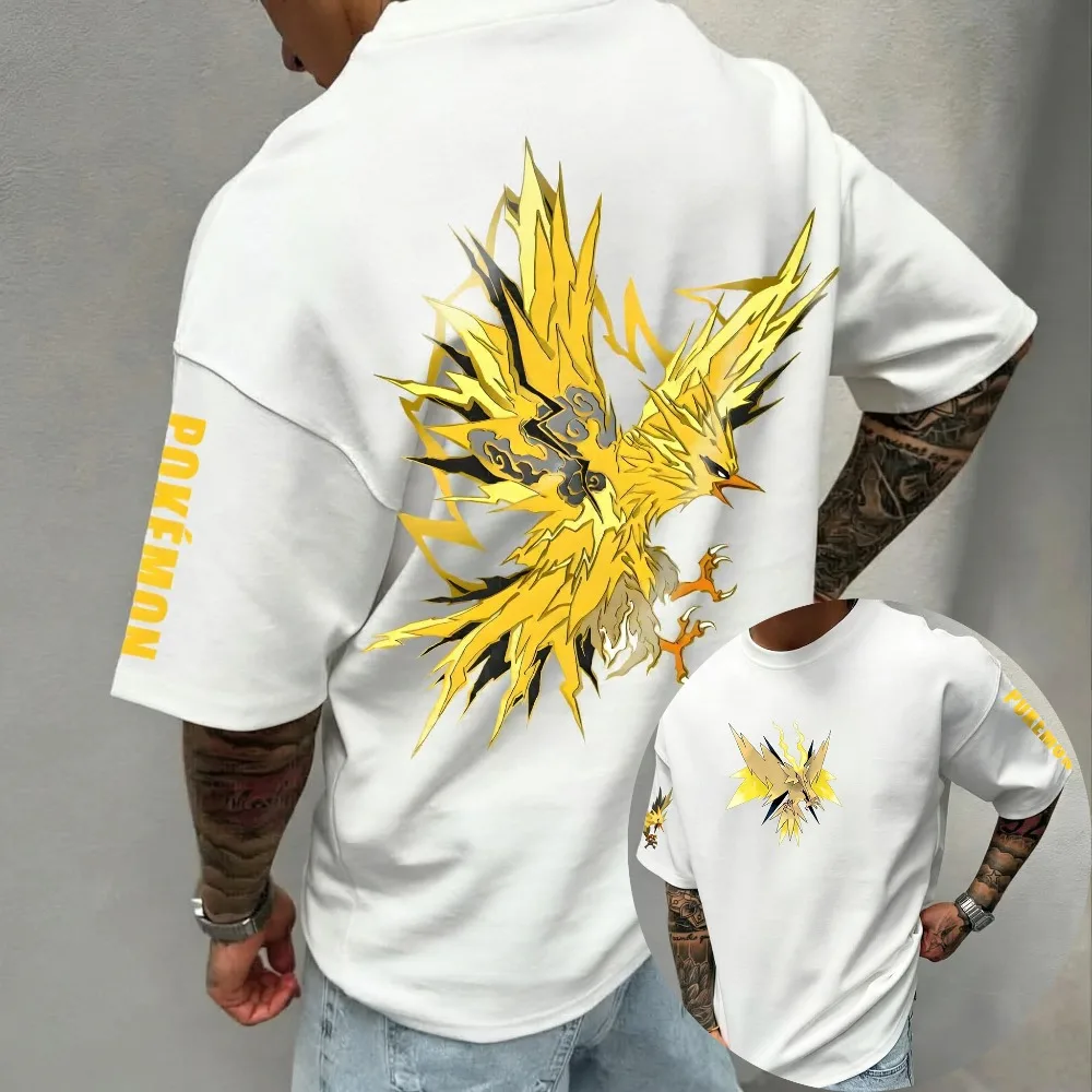 Oversized Cosplay Costumes Pokémon Rayquaza Summer 2026 New Product Harajuku Anime Printed Y2K Hip Hop Casual Unisex T-shirt - view 4
