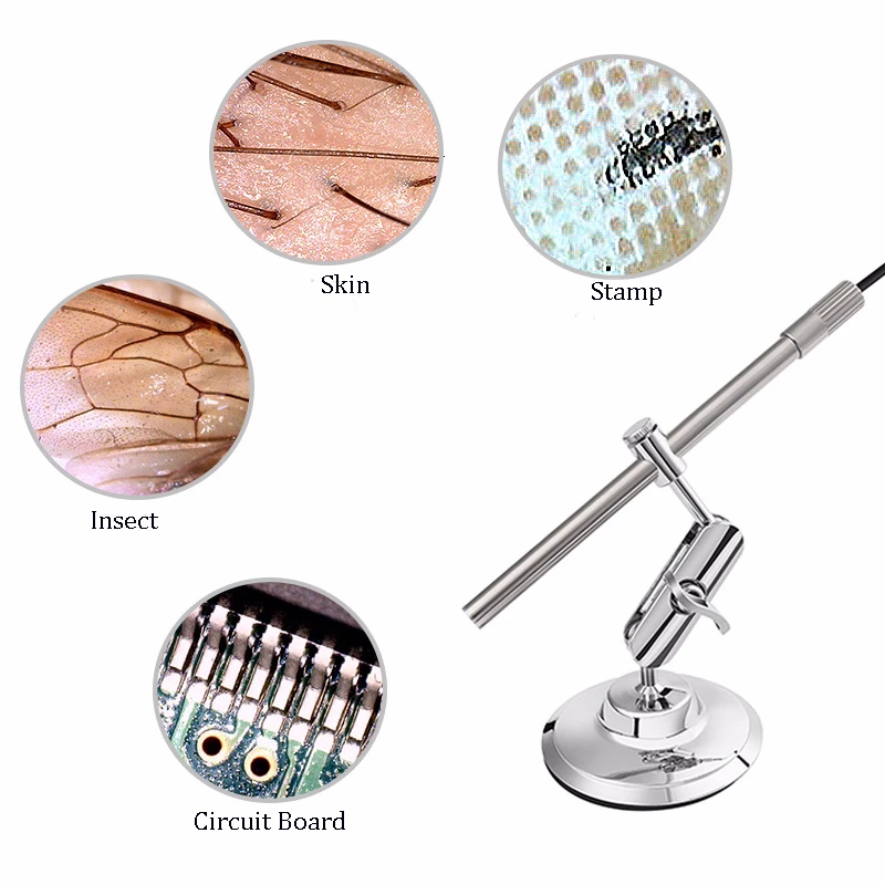 Microscope numérique 3 en 1 1080P USB caméra Endoscope IP67, 1.0 mp 10X à 200X loupe sur pied, Windows Android MAC