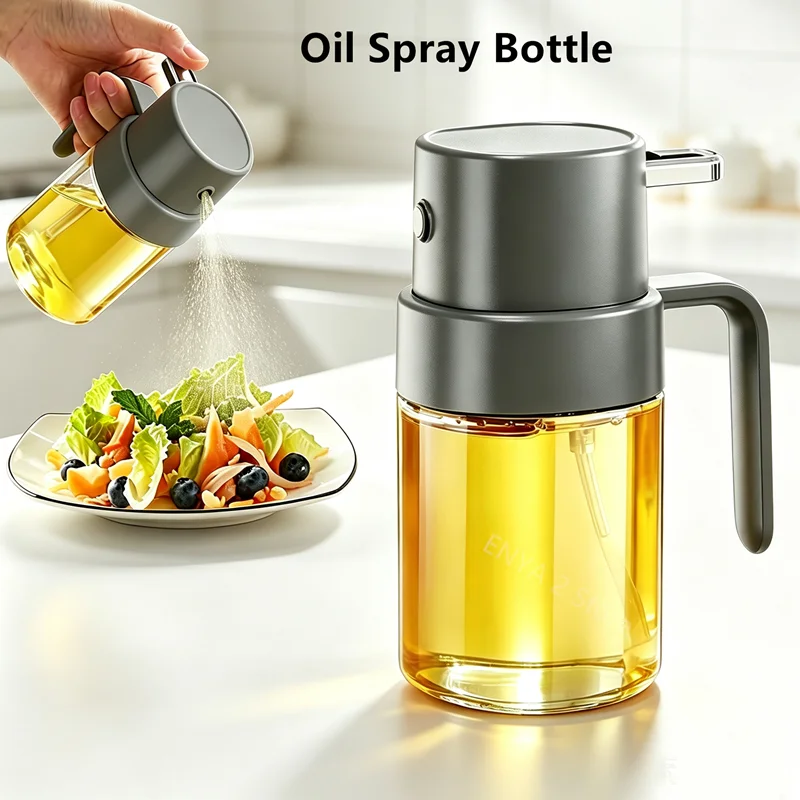 200ml Glass Oil Sprayer For Cooking Press Fine Mist Oil Mister Bottle With Handle Anti-Clog Oil Dispenser For Air Fryer BBQ Sala