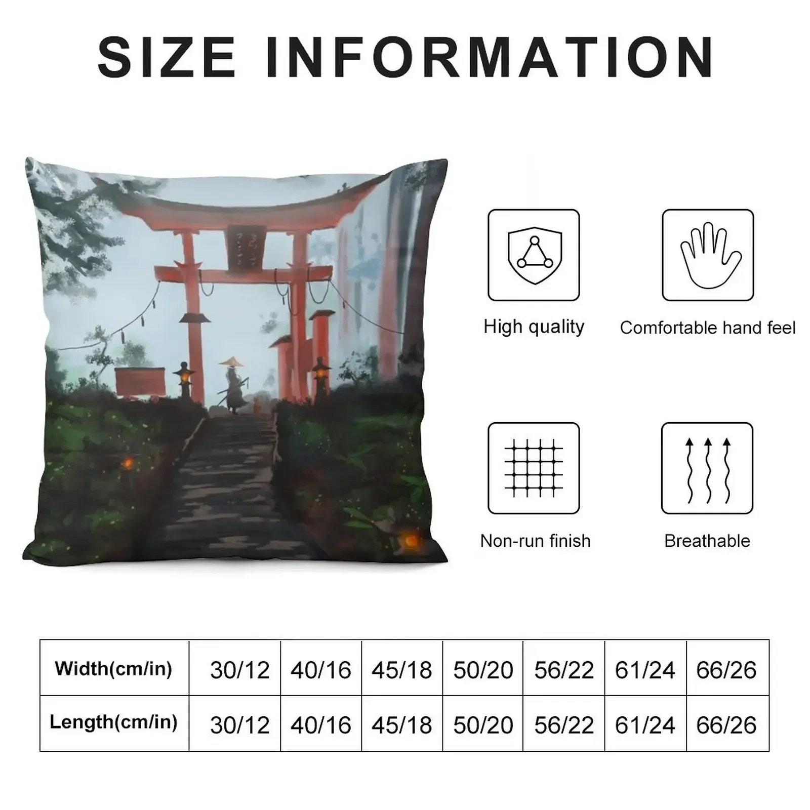 The samurai and the torii Throw Pillow Sofa Cushion Cover Sofa Covers Sofa Decorative Covers Elastic Cover For pillow