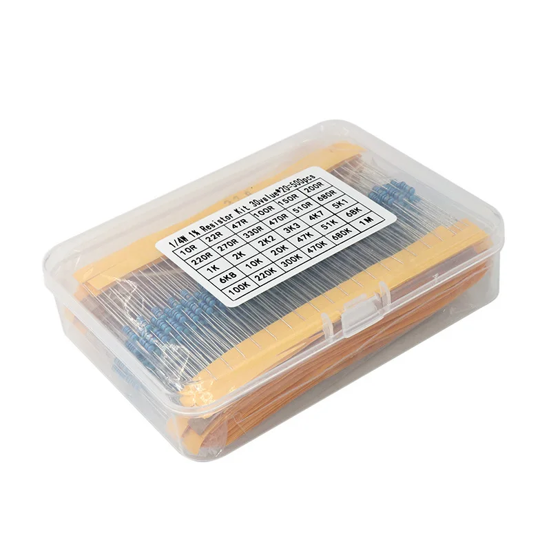 1/4w Metal Film Resistor Package/box 30/41/50/75/130/156 Five-color Ring Precision 1% Resistor Set