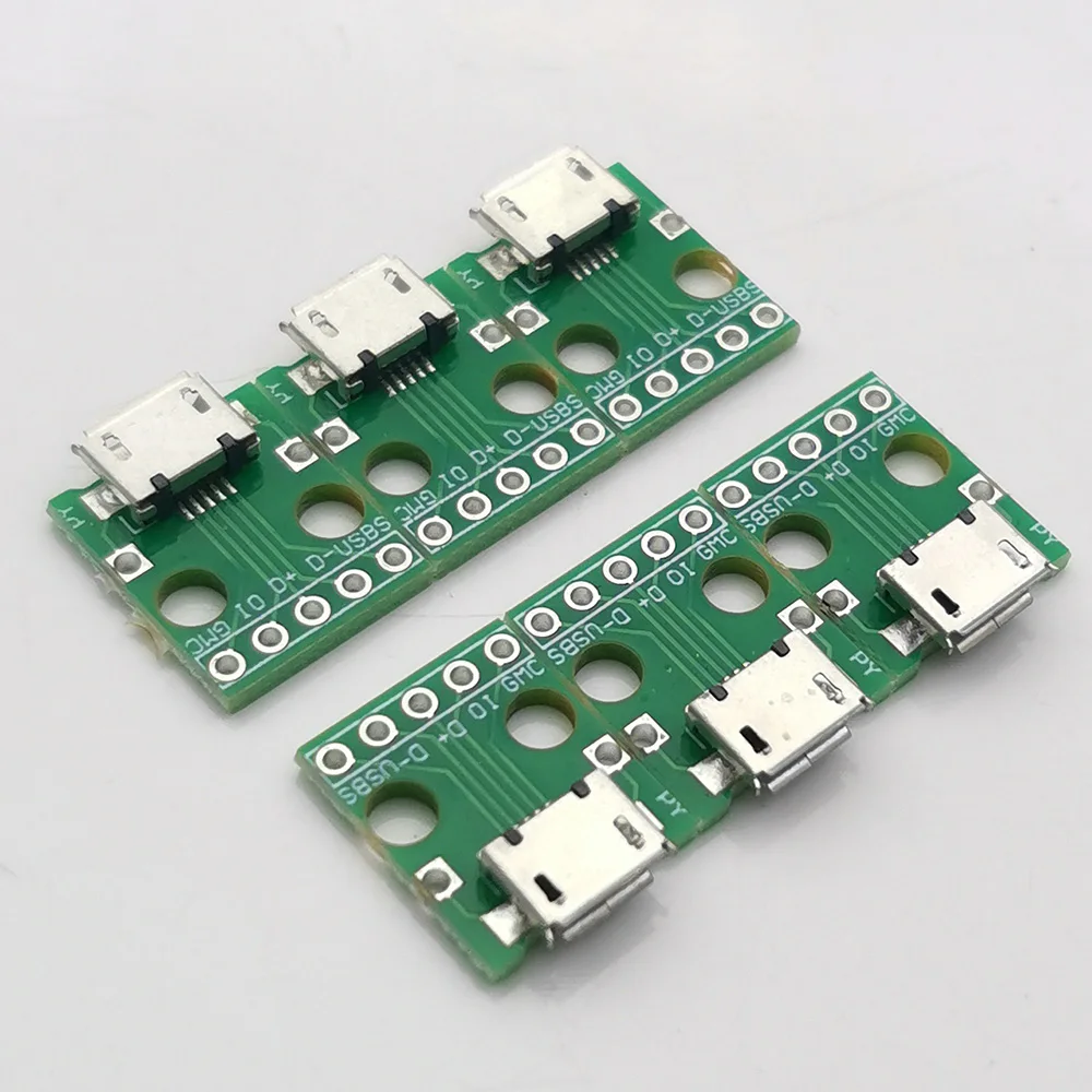 1-10 قطعة مايكرو USB إلى DIP محول 5pin أنثى موصل B نوع pcb محول pinboard 2.54 مايكرو جاك