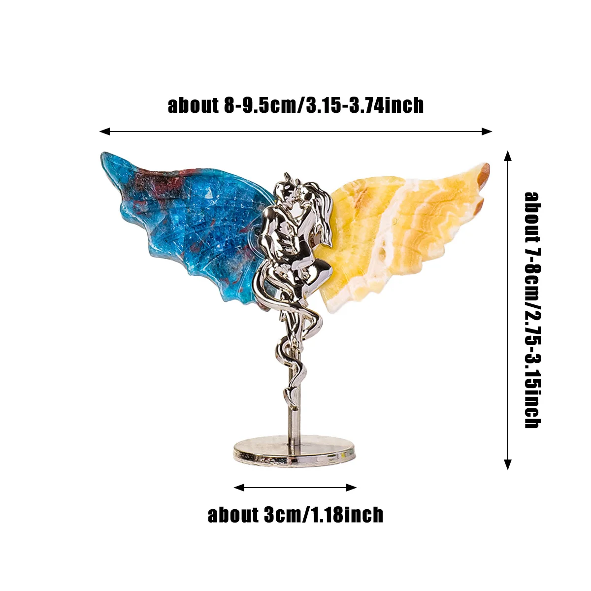 1PC Hand-Carved Devil And Angel Crystal Statue Natural Healing Decor for Home Office Christmas gift