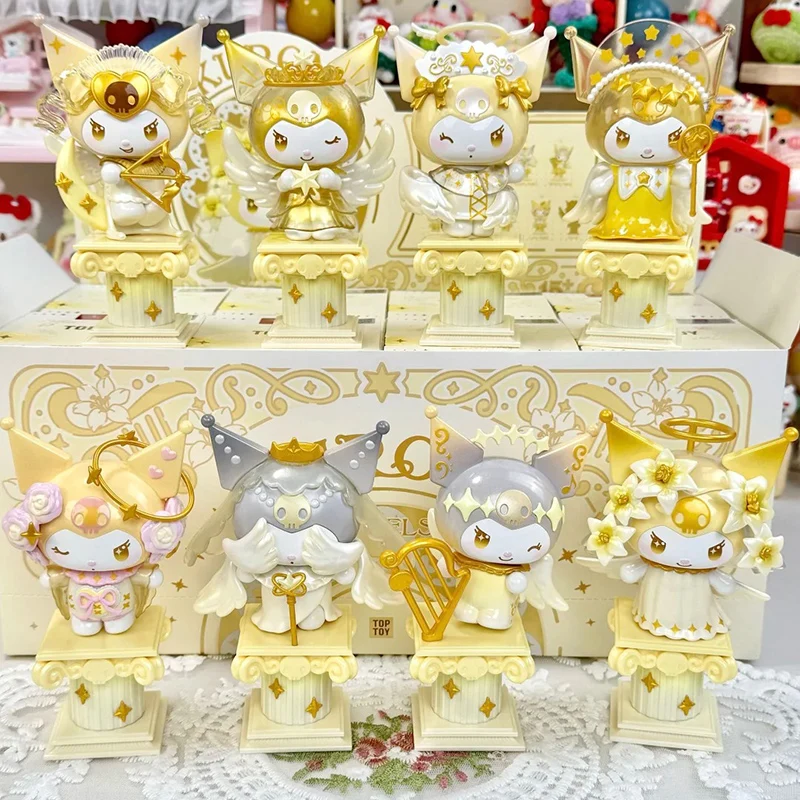 

100% Оригинальная коллекционная серия Sanrio Kuromi Angel: Сюрприз-бокс, загадочная коробка-сюрприз, настольное украшение, подарок на день рождения