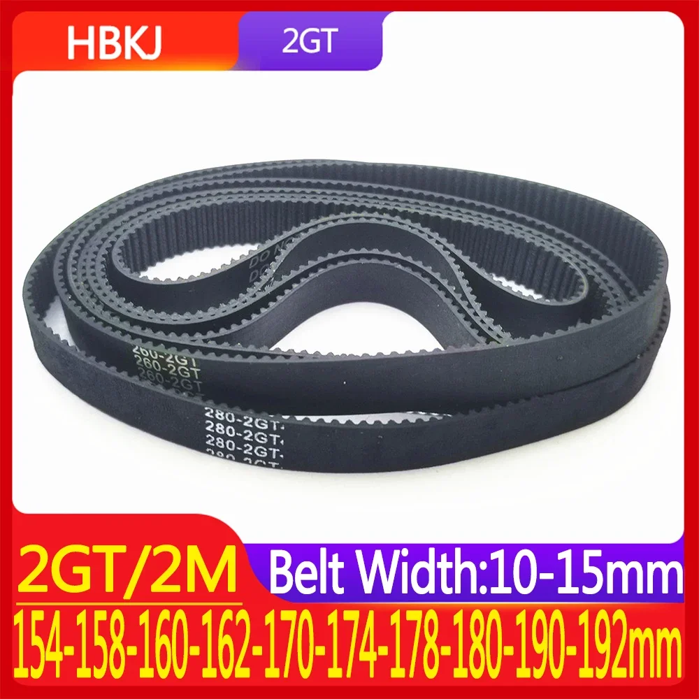 

2MGT 2GT Rubber Synchronous Belt 154 158 160 162 170 174 178 180 190 192mm Rubber Width Belt 10/15mm For 3D Printer Parts