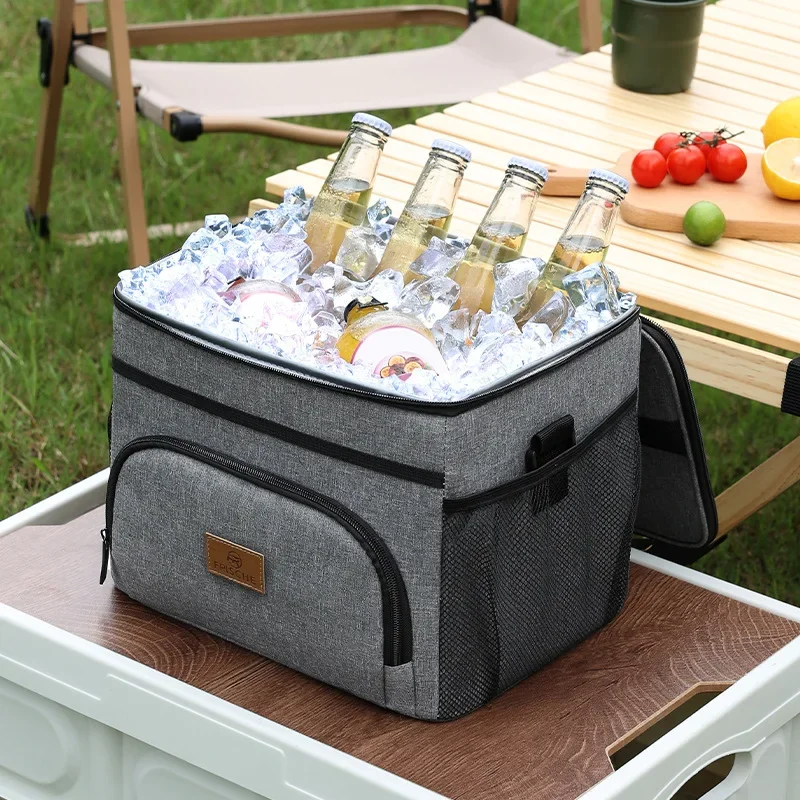 New Portable Picnic Ice Bag PEVA Leak-proof Water Cold Bag Large Capacity Multi-functional Outdoor Camping Beer Insulation Bag