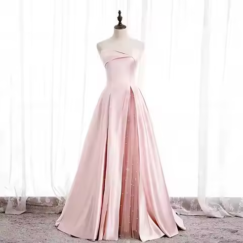 Luxury Elegant Tulle Strapless Long Evening Prom Dresses for Women Elegant Formal Quinceanera Party Ball Gown Dress