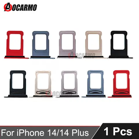 Aocarmo For iPhone 14 Plus 14P 단일 듀얼 SIM 카드 트레이 홀더 슬롯 서랍 검정 흰색 보라색 파란색 빨간색