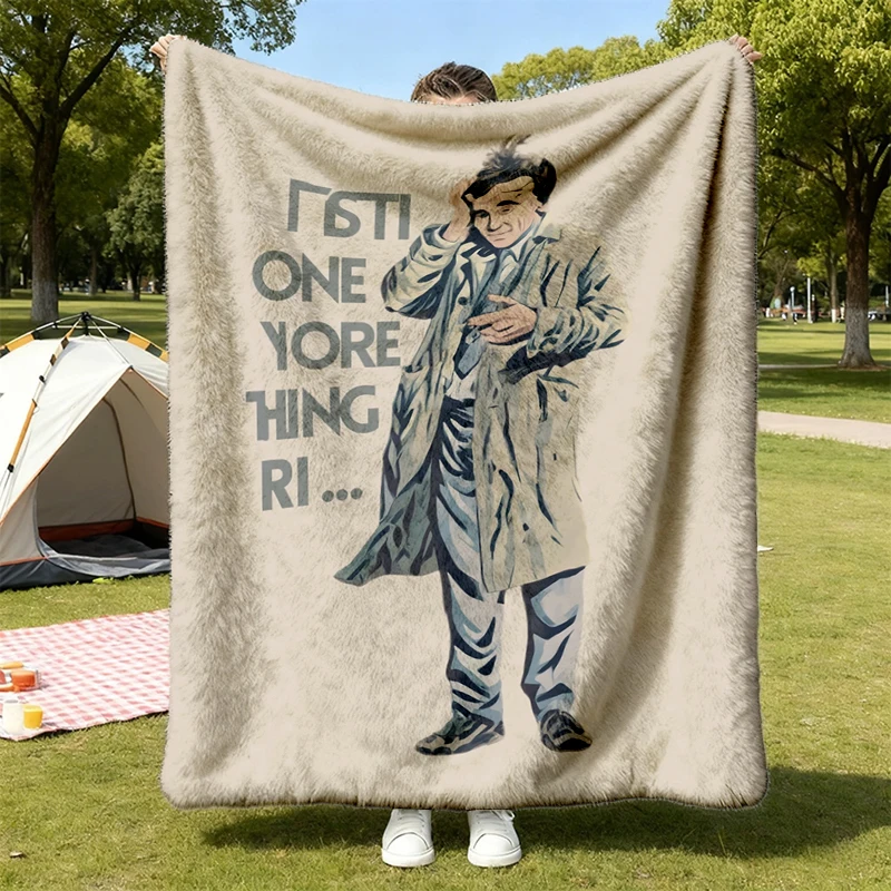 Vintage Detective Quote Flannel Blanket, Retro 70s Mystery TV Graphic Flannel Blanket