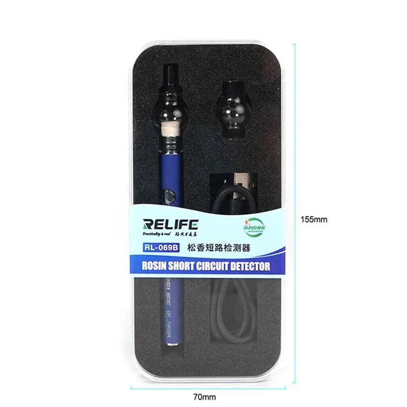 RELIFE RL-069B Rosin Short Circuit Detector USB Charging Rosin Flux Pen for Phone Computer Motherboard Fault Detecting Repair