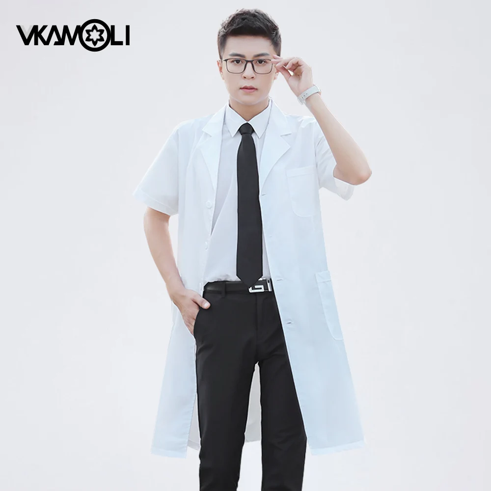 White Jacket with Adjustable Waist Belt Cosmetology and plastic surgery hospital overalls lab coat