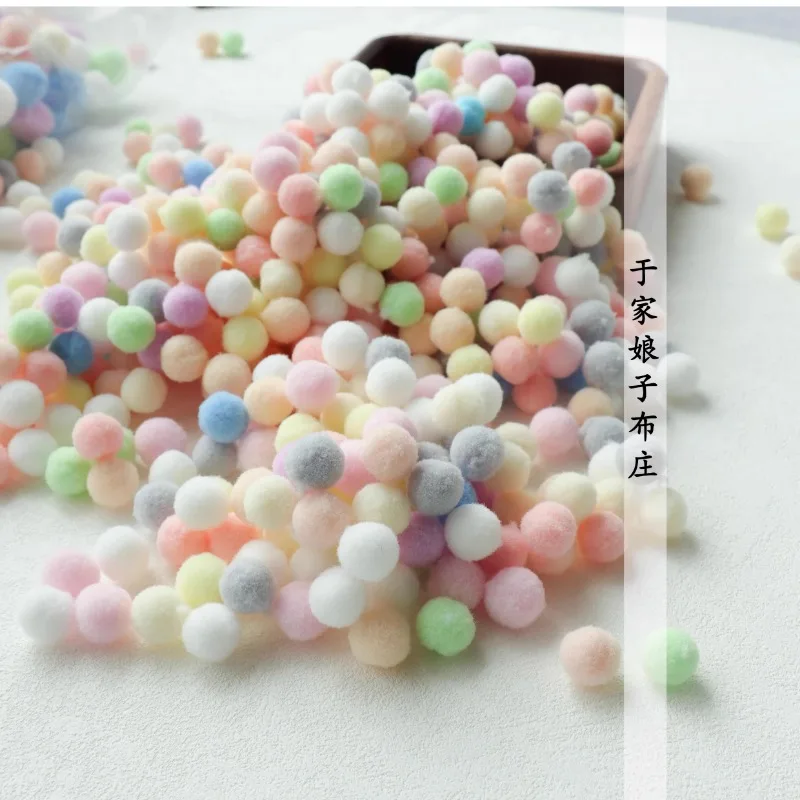 100 pieces Macaron Plush Ball for Decoration, Candy Color, Fur Ball, Small Ball, Handmade, DIY Accessories, Diameter 1.5cm
