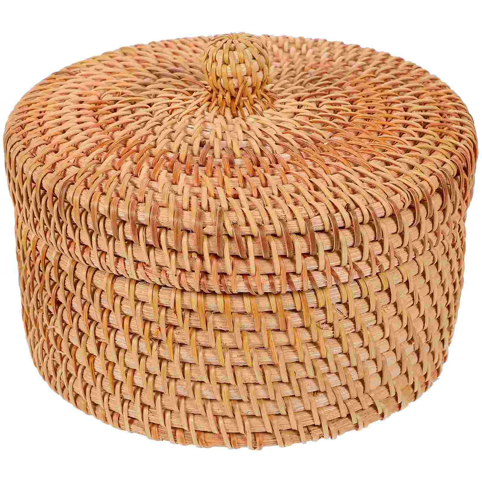 Handmade Storage Box Decorative Boxes with Lids Home Basket Jewelry Tray Bins Rattan Organizer Container Sundries Decorate