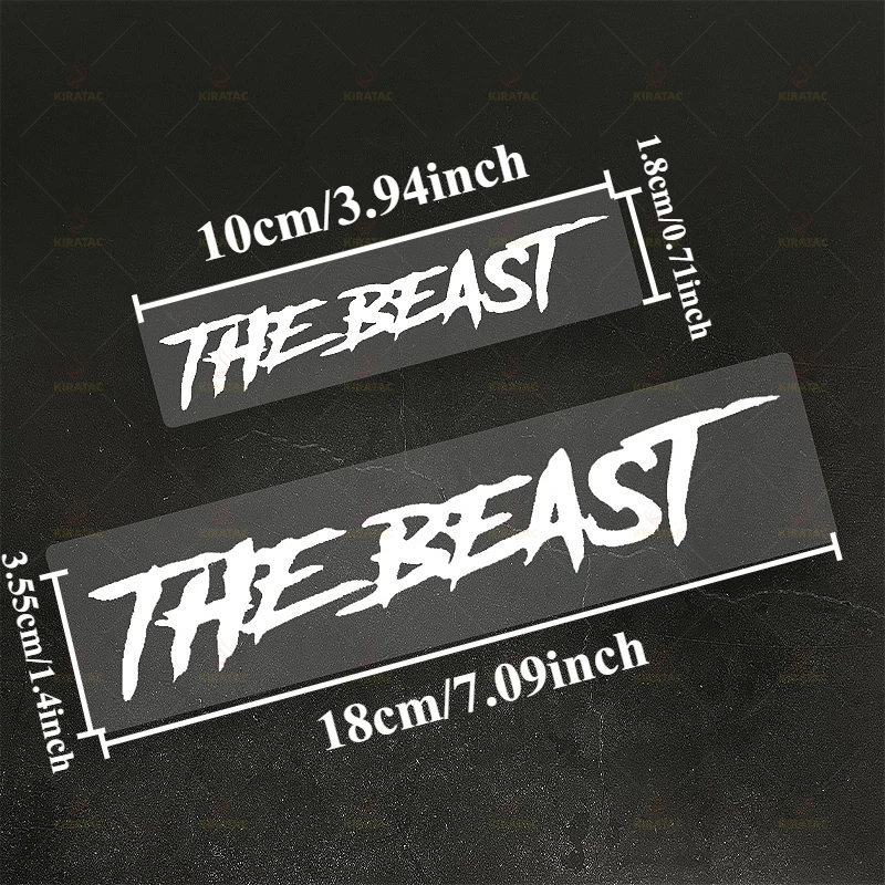 2PCS "The Beast" Text Sticker Set, Waterproof Vinyl Decals for Car Motorcycle, Multi-color Options image 5