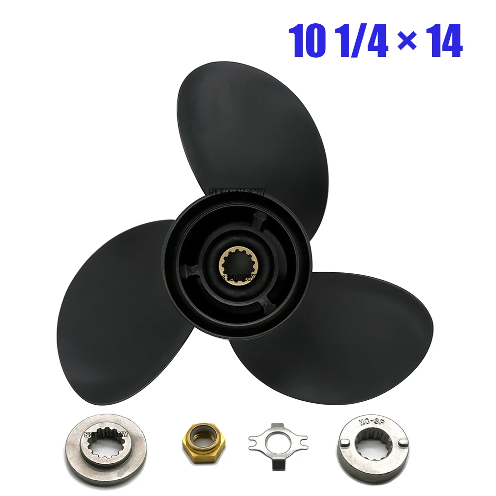 

10 1/4x14 Propeller For Mercury Outboard 25HP 30HP 40HP 45HP 48HP 50HP 55HP 60HP 70HP Outboard Motor 48-73138A45 13 Tooth Spline