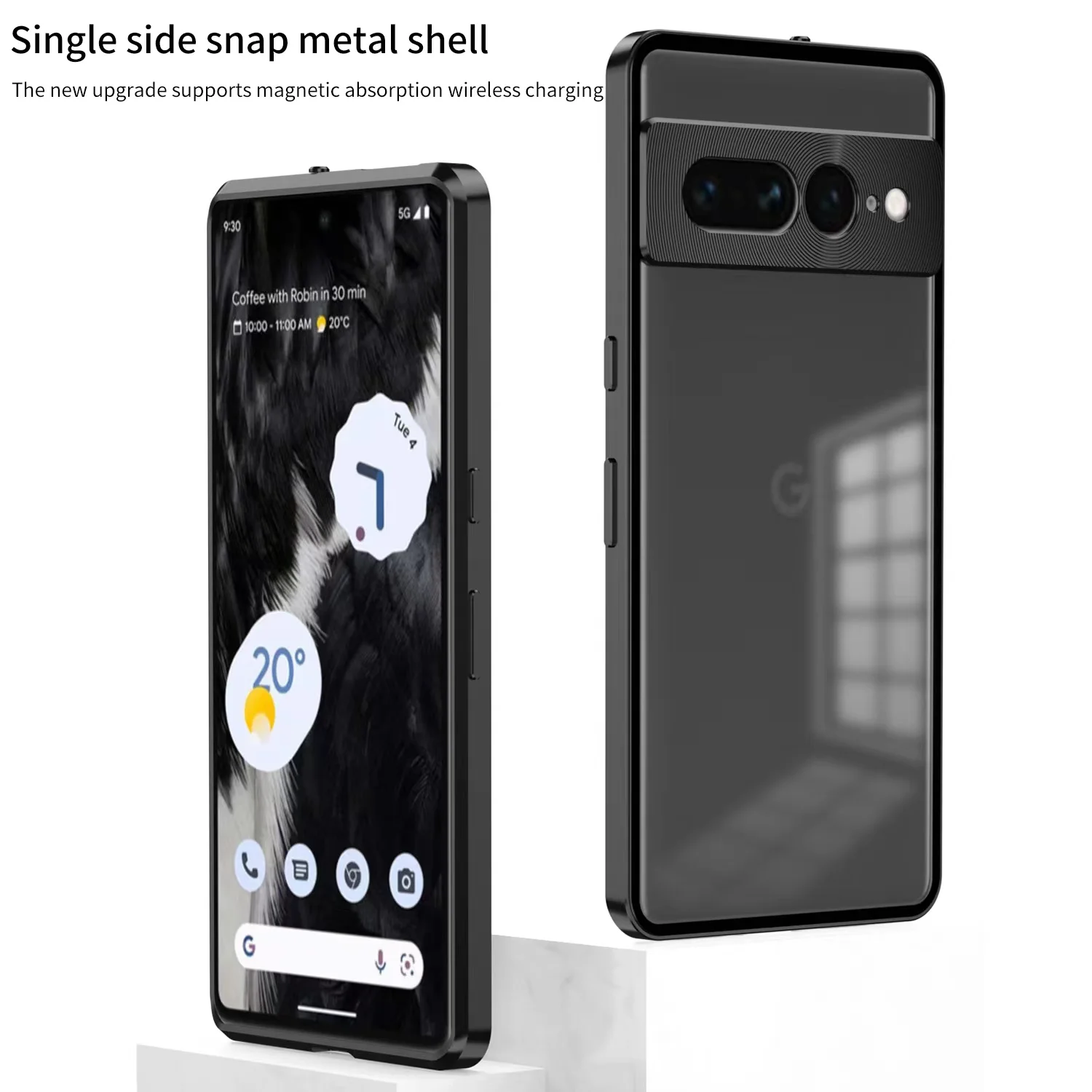 For Google Pixel 7 8 Pro 7A Case Luxury Aluminum Alloy Frame Back Glass Phone Case For Pixel 7 7A 8 Pro One-Click Locking Cover