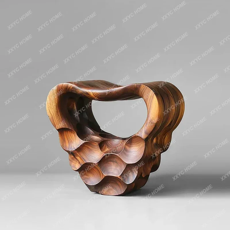 XX39Modern minimalist light luxury high-end solid wood pier low stool log edge few
