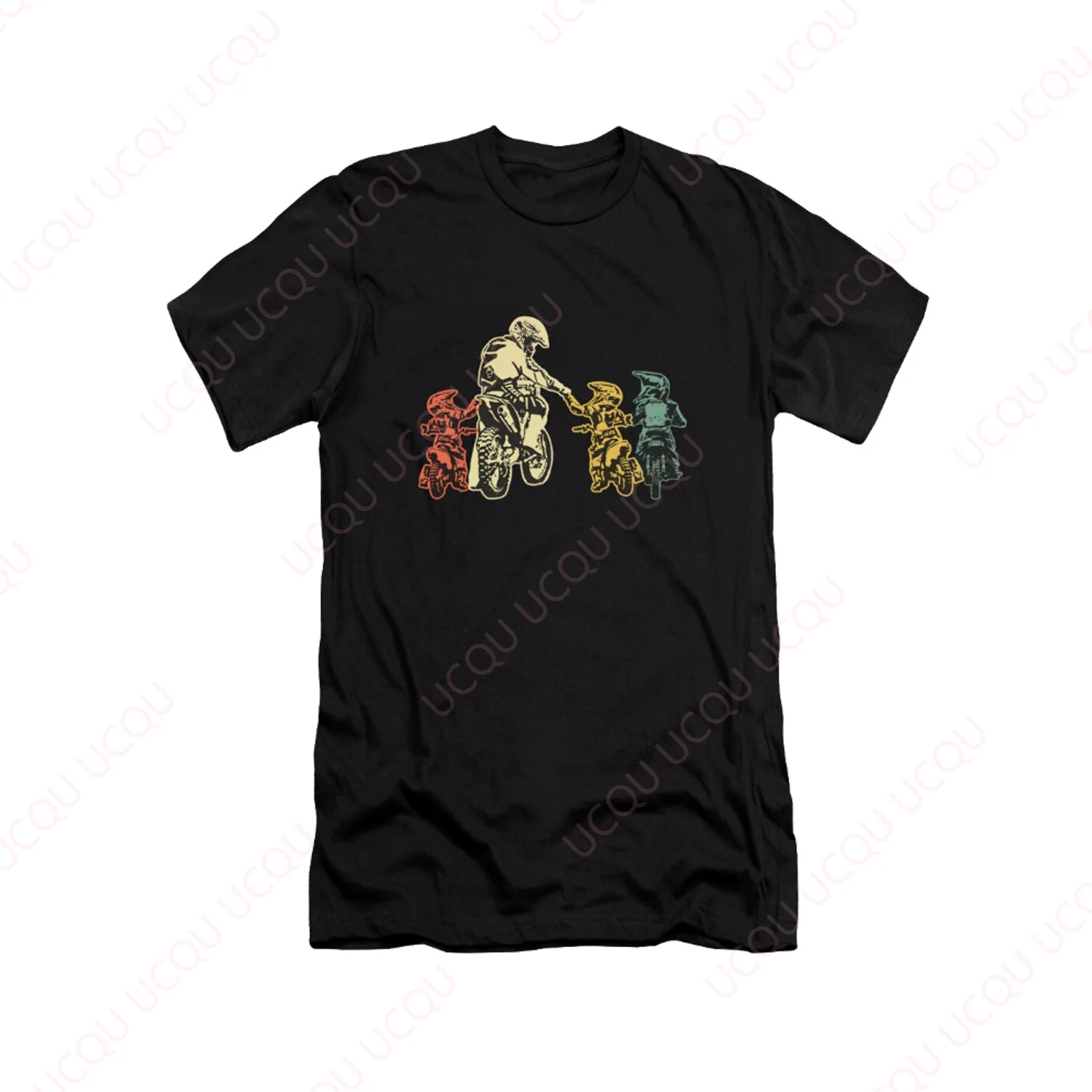 

Motorcycle Motocross Father And Three Sons T-Shirt Retro Style Outdoor Equipe Unisex Summer Rider Motorcycle T-shirt Cool Gift