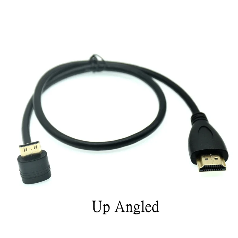 Kabel konektor Video DSLR L, Kompatibel HDMI Mini atas/bawah/kiri/kanan siku 90 derajat pria KE pria HD