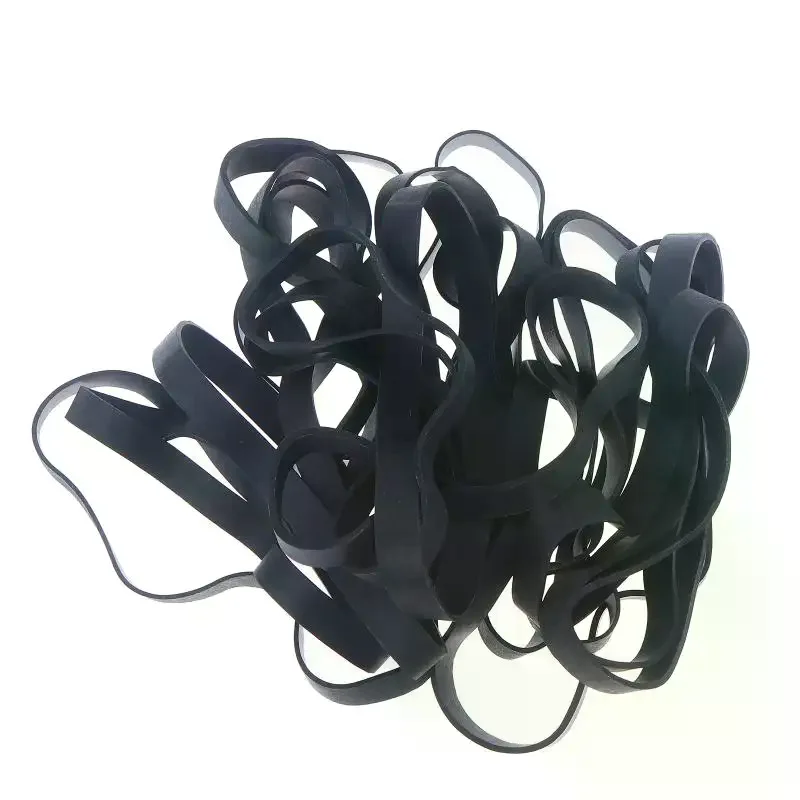 20pcs Black Rubber Bands Large Size Stretchable Elastic Rubber Ring For Office Stationery Package Supplies