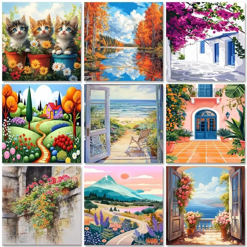 

GATYZTORY Paint By Number Scenery Hand Painted Painting Art Gift Drawing On Canvas DIY Pictures By Numbers House Kits Home Deco