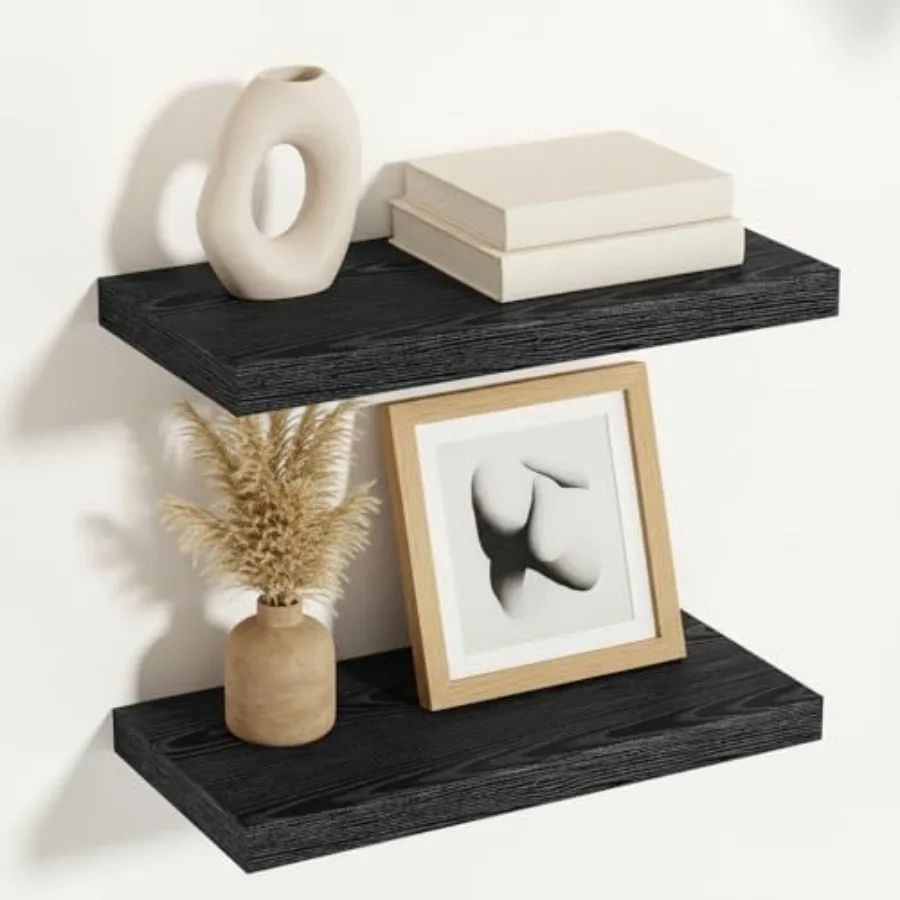 

Floating Shelves 16 Inch Wide, 12" Deep Wall Shelves for Bedroom, Bathroom, Living Room, Kitchen, Office, Rustic Home Decor She