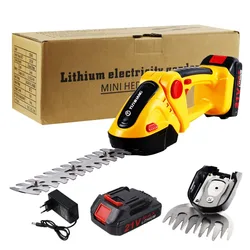 21V 2 in 1 Electric Hedge Trimmer 20000rpm Household Cordless Lawn Mower Pruner Electric battery scissors Garden Bush Scissors