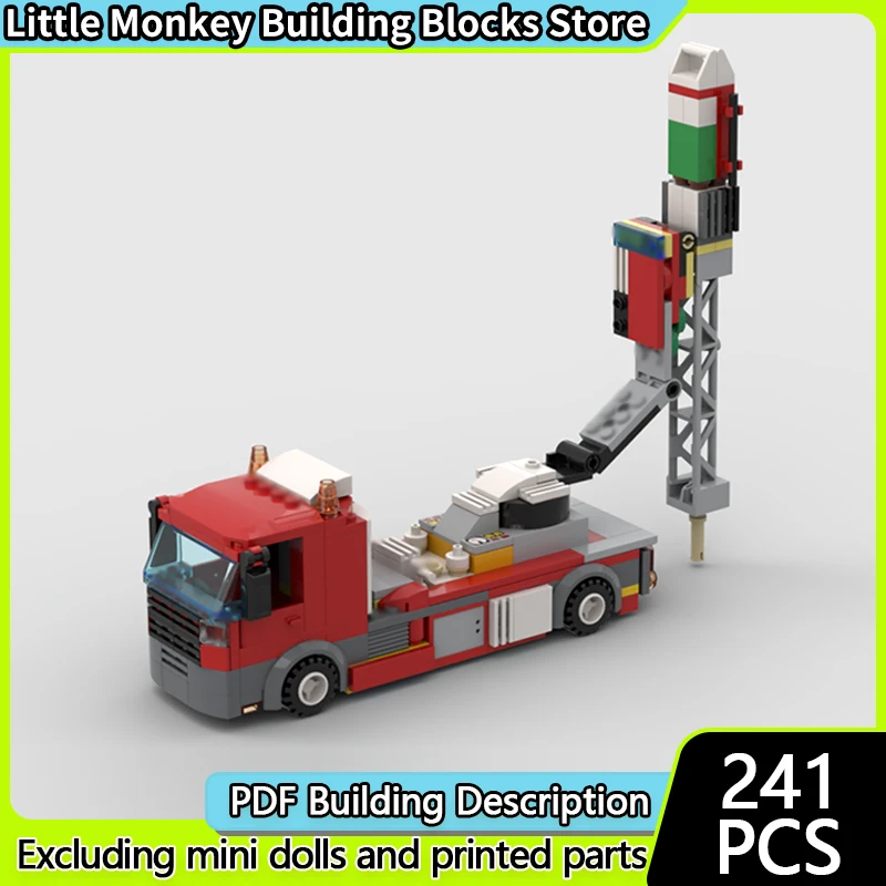 

City Car Model MOC Building Bricks Truck Mounted Drilling Rig Modular Technology Children Holiday Gifts Assemble Toys Suit
