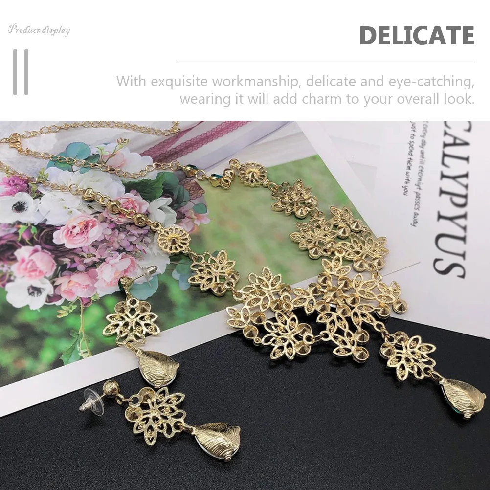 

1 set Wedding Jewelry Set Crown Necklace Earrings Bridal Tiara Accessories Bride Bridesmaid Gift Bridal Earrings Wedding