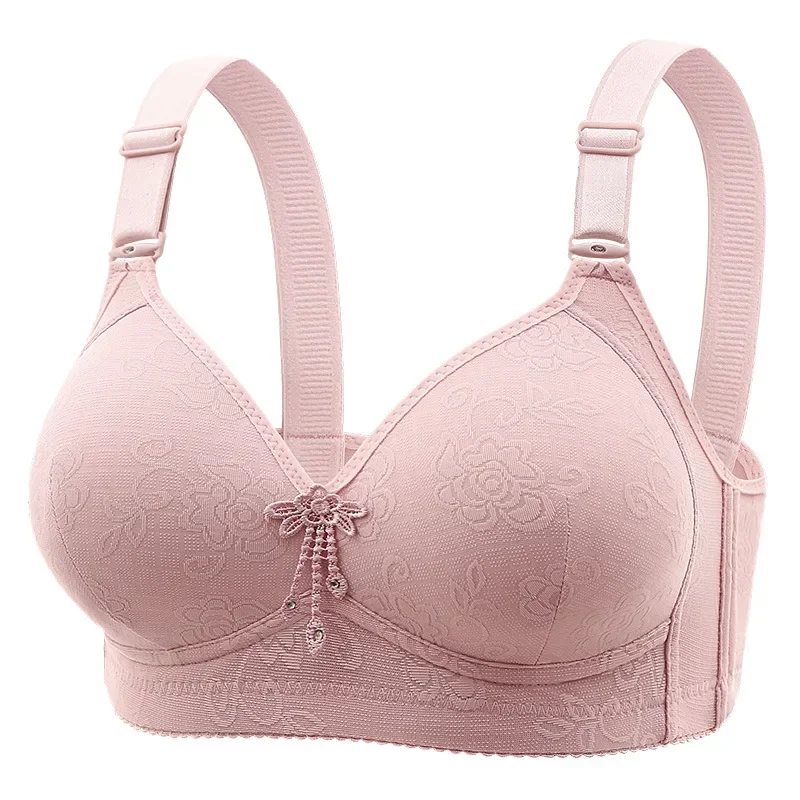 New Women Mom Bra Large Size Thin Cup Elderly Women Female Full-cup Brassiere Non-magnetic Non-steel Ring Ladies Mom Underwear