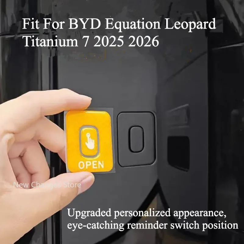 

For BYD Equation Leopard Titanium 7 Rear Warning Sticker For Switch Button Of Small Backpack In Trunk Modified Accessories