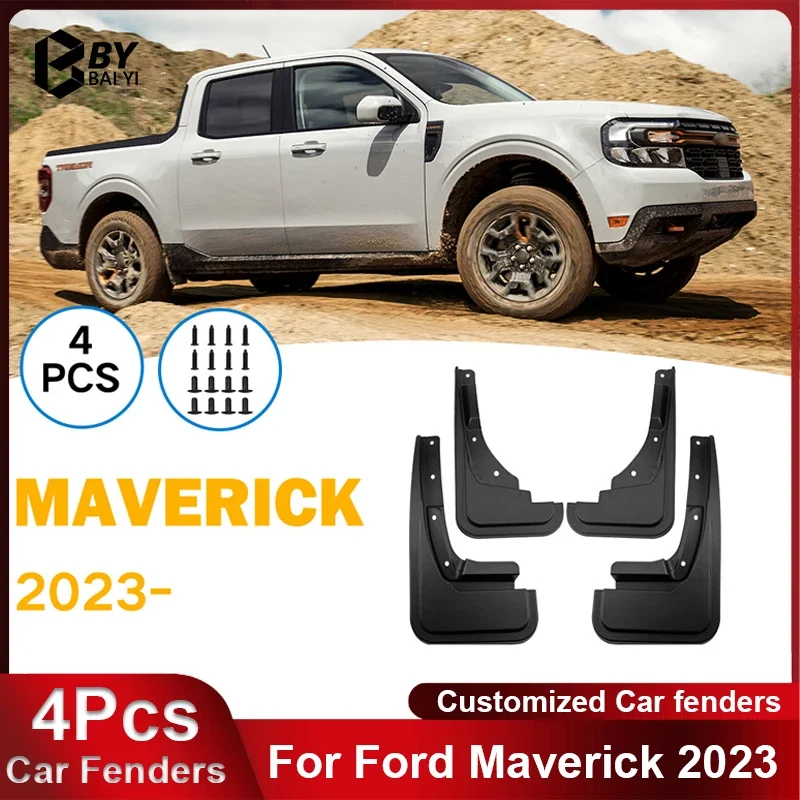 4 Pcs Car Fender Suitable for Ford Maverick 2023 Customized Wheels Anti-splash Decorative Protection Plate  Accessories