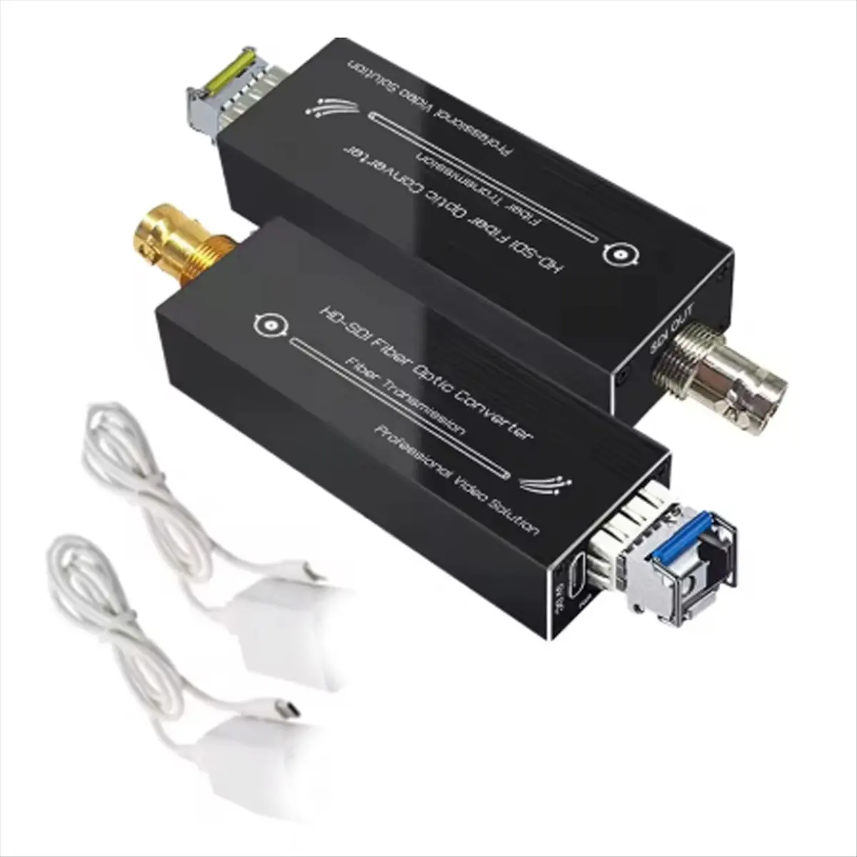 ABGN Mini Compact SDI Fiber Extender 1080P&30HZ HD-SDI over Fiber Converter Broadcast Level Single-Mode Single Fiber 20km EU