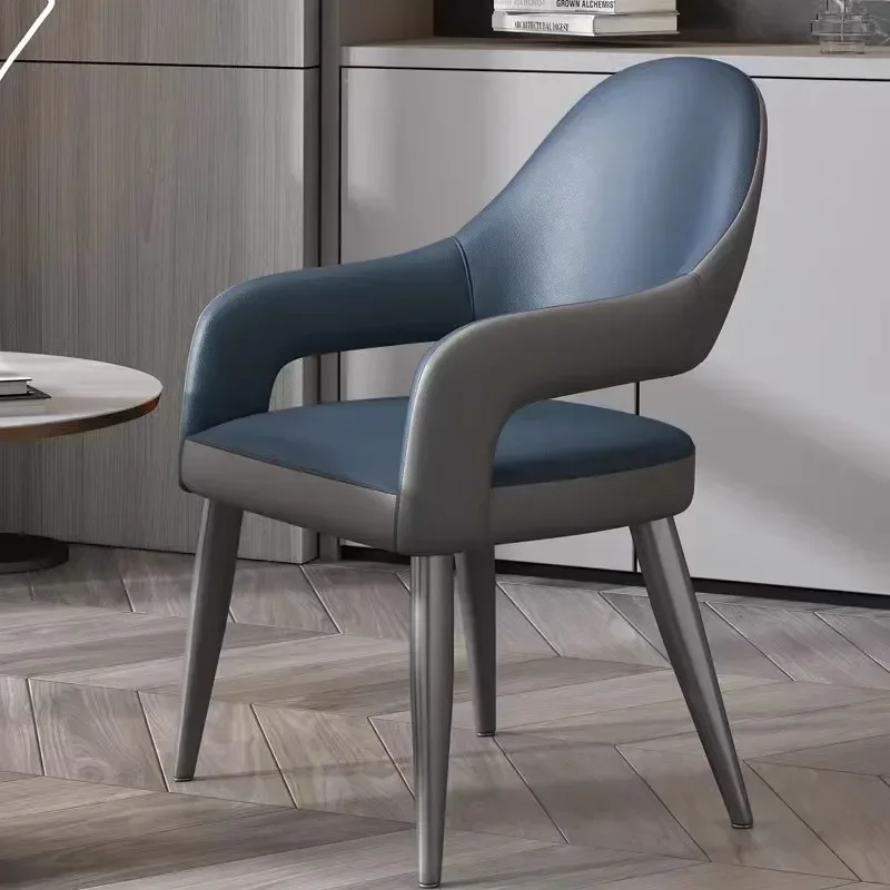 Arm PU Leather Dining Chair Modern Kitchen Balcony Dining Chair Vanity Banquet Nordic Sillas Comedor Home Furniture