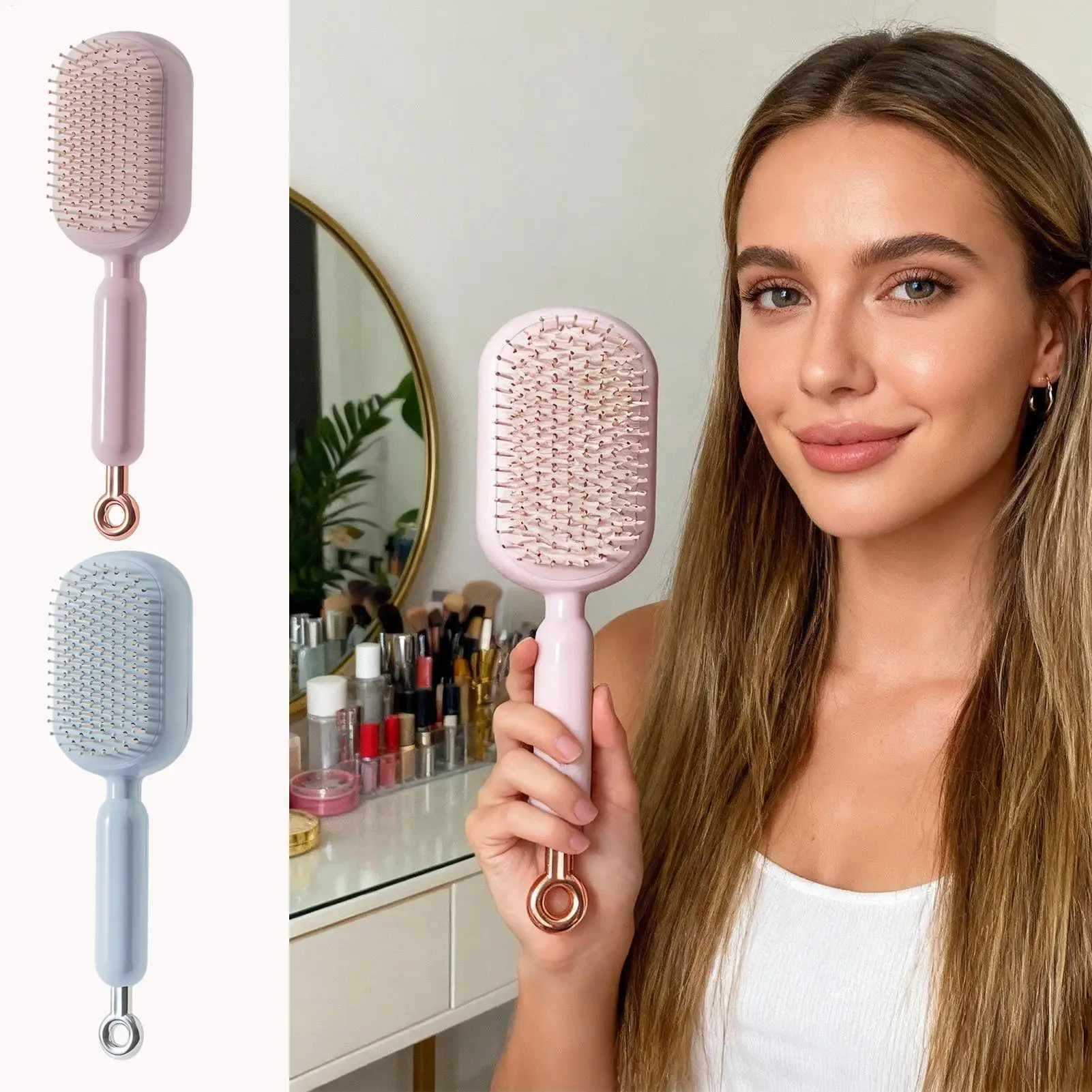Scalp Massager Brush Detangling Hair Brush Air Cushion Vent Brush Retractable For Curly Wet Dry Damaged Hair Care Home Travel