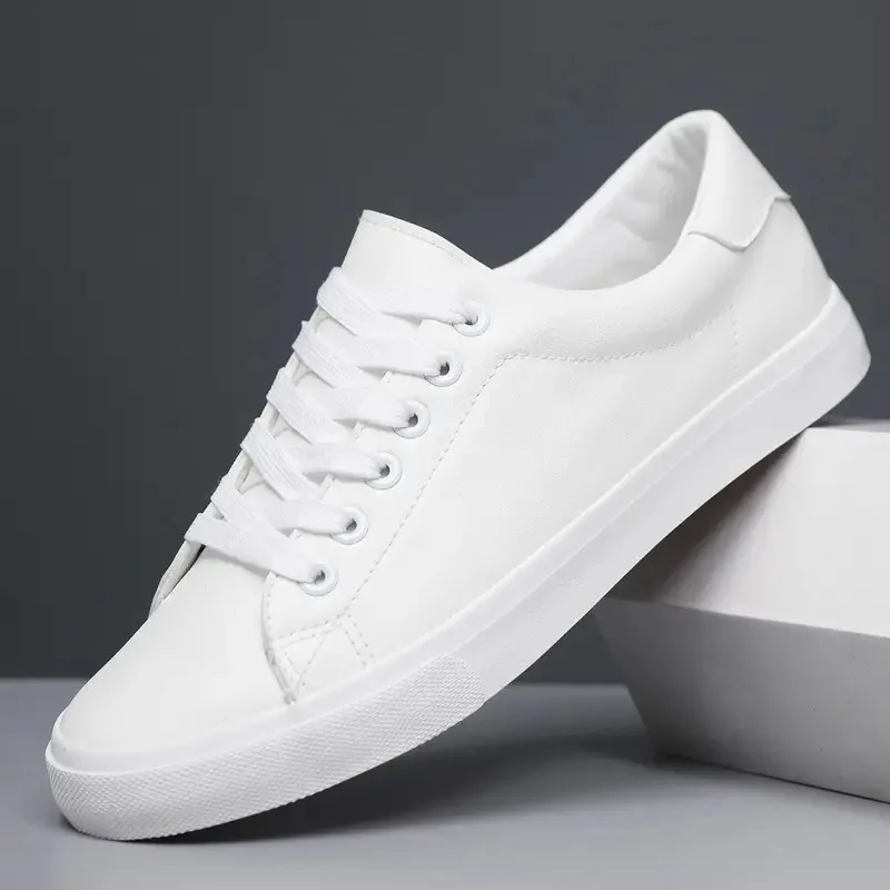 

Men's Leather Casual Shoe Autumn New Sneakers Light Comfort Walking Shoes for Men Lace Up Flats Classic Little White Shoes Tenis