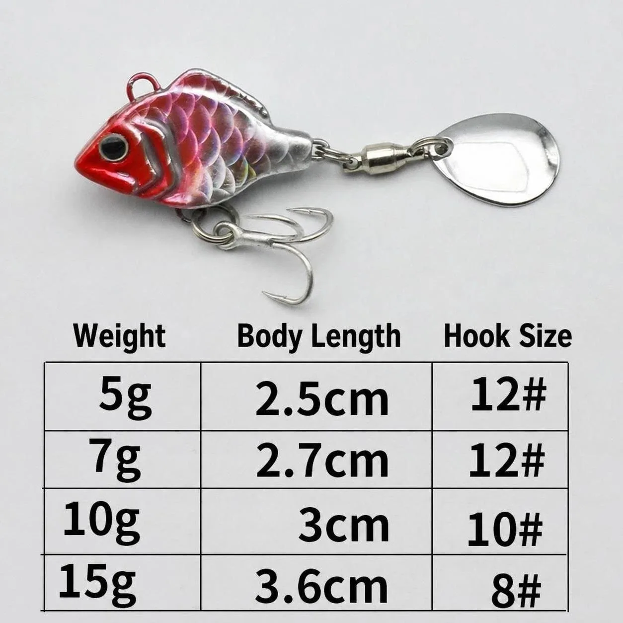 1 Stück 5~15g VIB Angelköder mit Schwanzspinner, Crankbait, Angel-Löffelköder, Klingenköder, sinkender Köder, Bass-Angeljigs, Angelköder – Detail 8