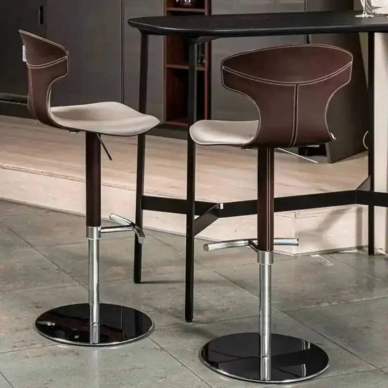 

Luxury Backrest Chairs Adjustable Makeup Bar Midcentury Aesthetic Bar Chairs Nordic Dressing Taburetes Altos Cocina Furniture