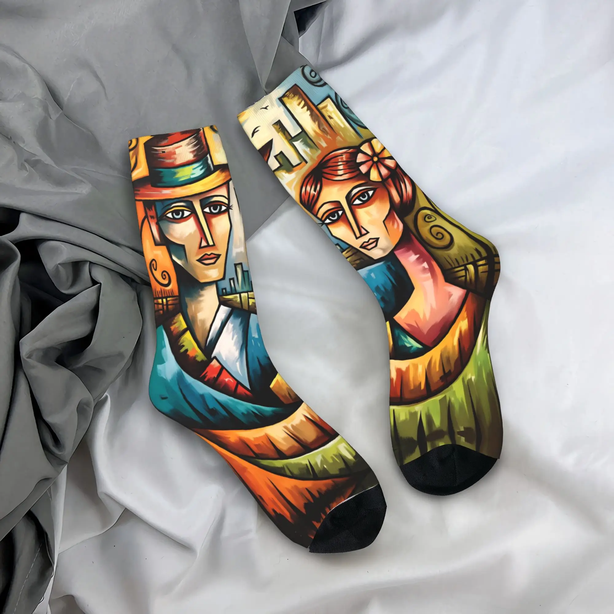 

Носки Les Lover Art Picasso, модные носки на заказ, осенние нескользящие носки, мужские дышащие носки для альпинизма