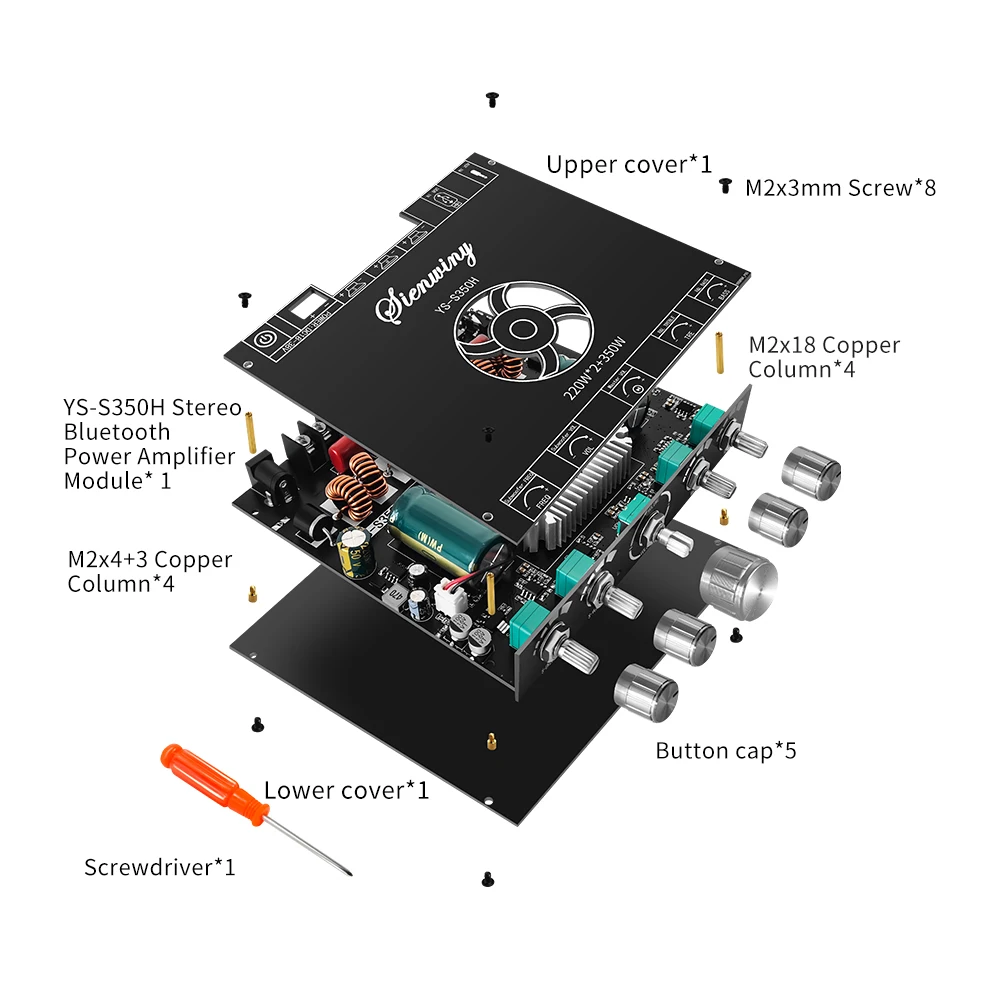 EGOLDEN YS-S350H 2.1 channel TPA3255 Bluetooth power amplifier module subwoofer 220W * 2+350W super 749  8E