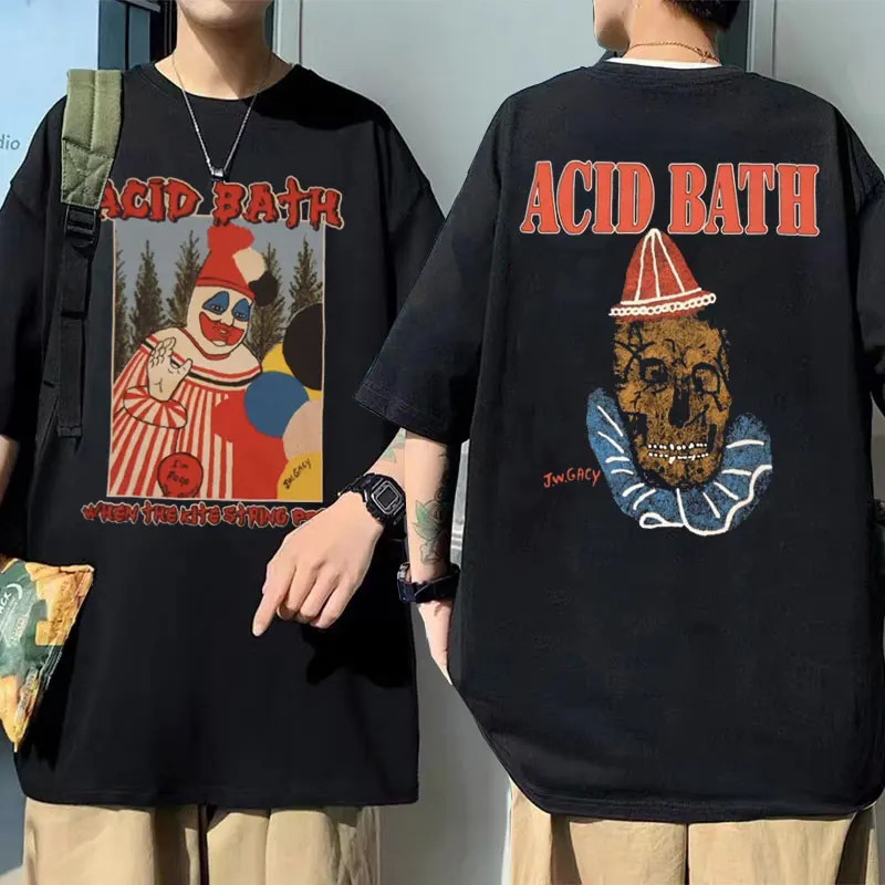 Acid Bath When The Kite String Pops Album Double Sided Print T Shirt Men Women Fashion Trend T-shirts Male Gothic Oversized Tees