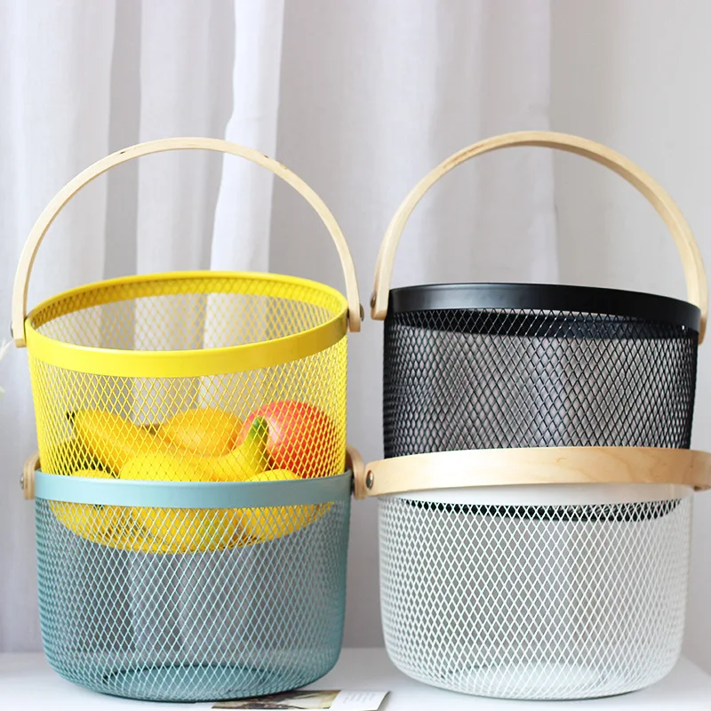 Scandinavian Iron INS Storage Basket Desktop Screen Storage Basket Portable Picnic Fruit & Vegetable Home Miscellaneous Storage