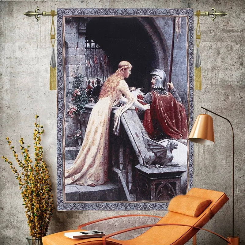 Belgian Tapestry Art Wall Hanging European Vintage Medieval Background Wall Decor Fabric Art Painting Queen Series 100*138CM