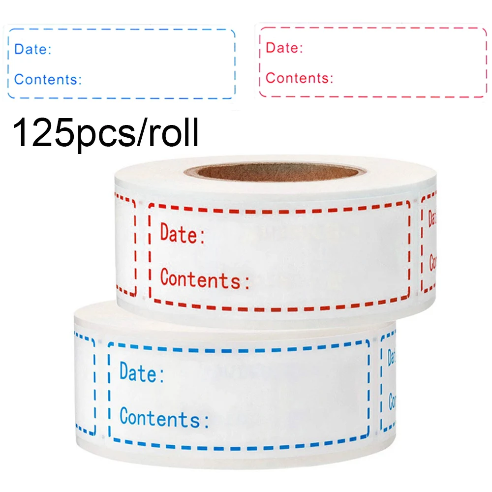 

125pcs/roll Blank Date Writable Label Sticker Kitchen Refrigerator Food Storage Classification Labels for Container Jar Mark Tag