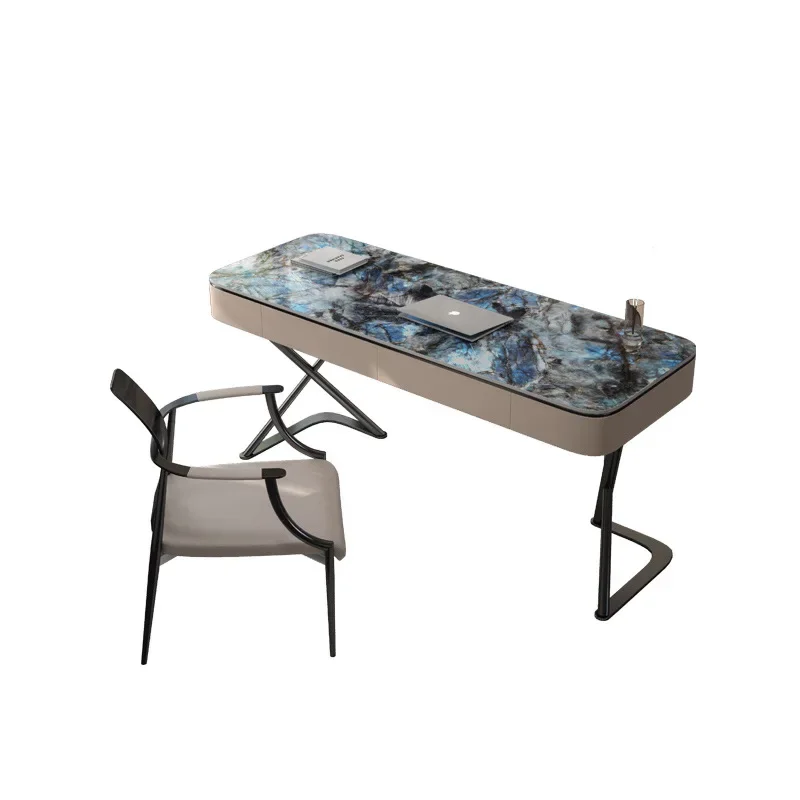Italian light luxury home computer rock slab minimalist desk modern simple writing desk