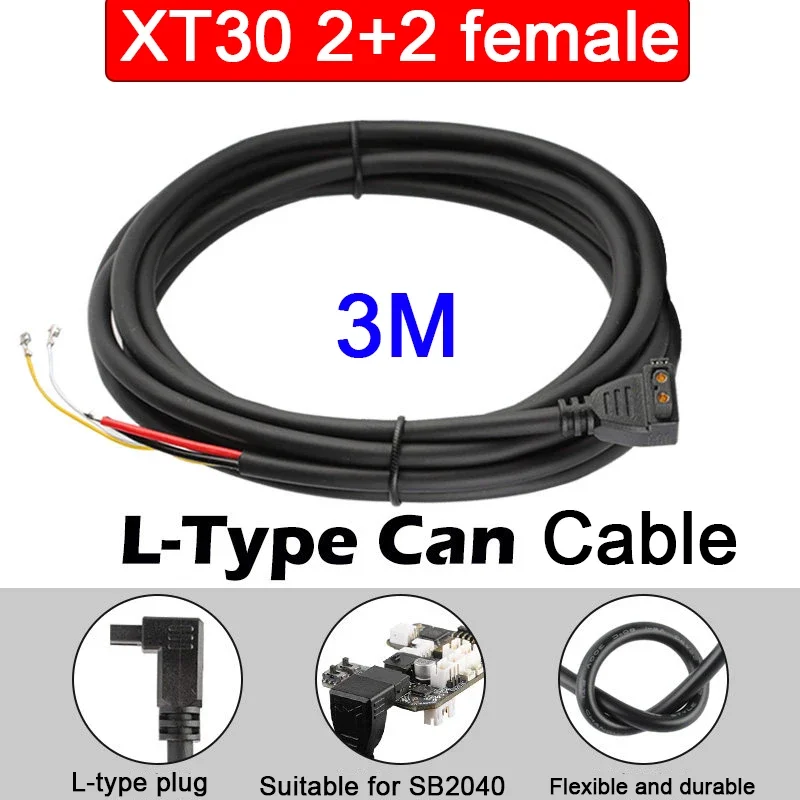 Female XT30 2+2 Elbow L-Type Twisted Pair Braided Aluminum Foil Double Shielded CAN Cable 3D Printer Accessories SB2040 Connecto