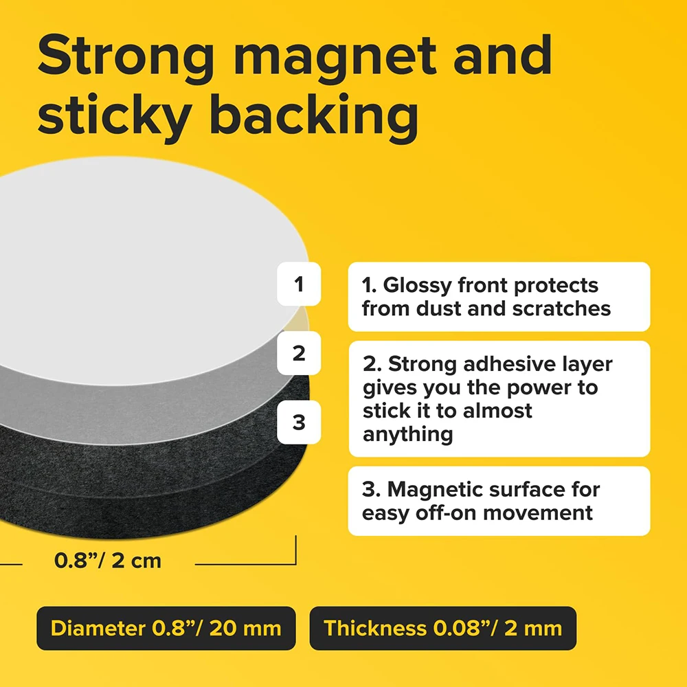 20x2mm Futam magnets vel adhesiva Pénzügyi ellátás Alkalmazkodó m Személyesen adhesiva Mágneses dots Alkalmazkodó m Mágnes Ágynemű Hűtő készülék Mágnes DIY