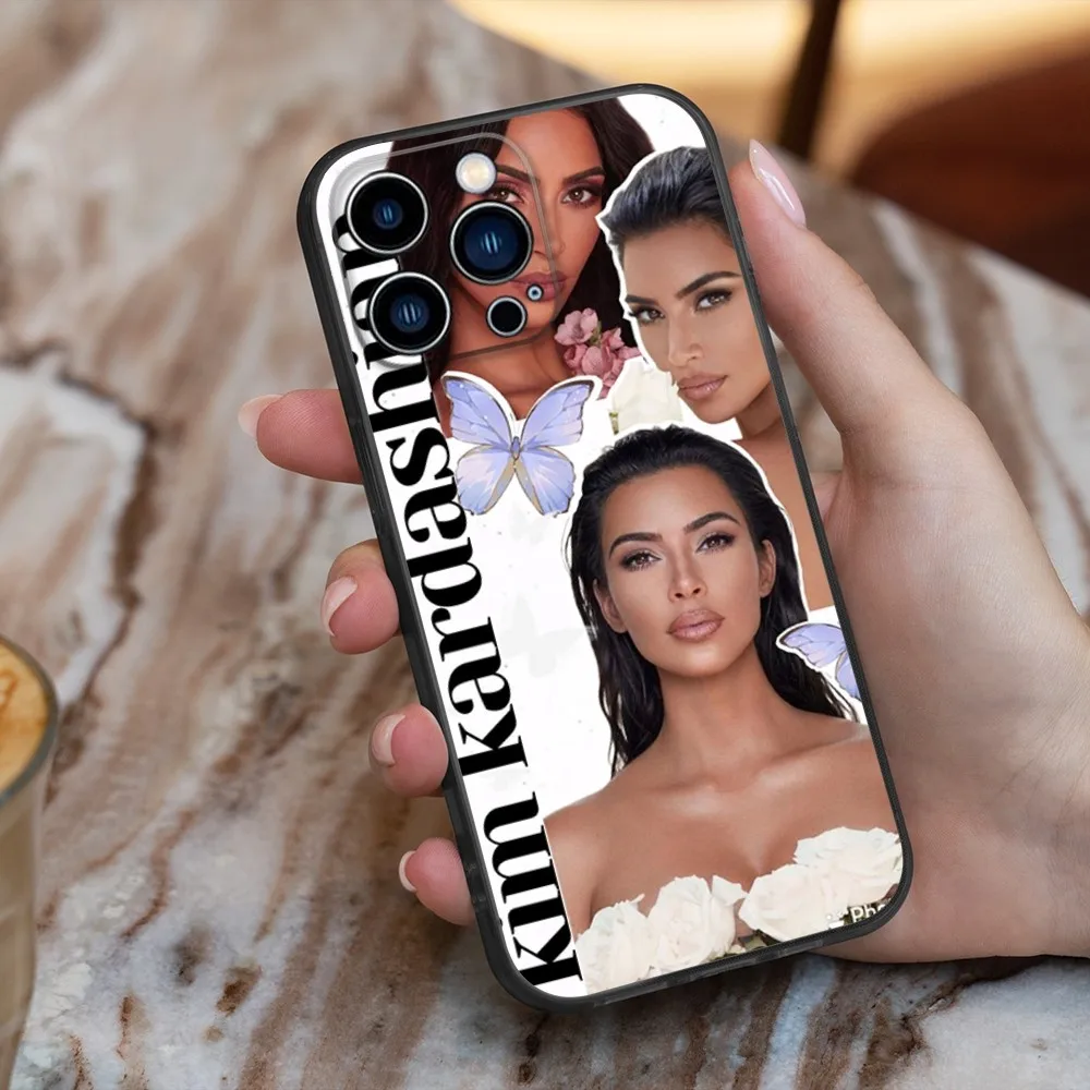 Kim K-Kardashian Phone Case For iPhone 16,15,14,13,12,11,Pro,X,XS,Max,XR,Plus,Mini Soft Silicone Black Shockproof TPU