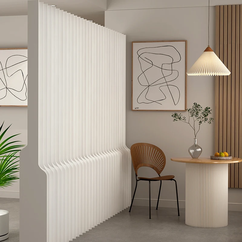 Folding Paper Room Divider Accordion Style Privacy Screen Retractable Wall Partition Freestanding Portable Separator for Home