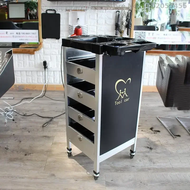 

Hair Salon Hairdressing Trolley Ironing Dyeing Trolley Barber Shop Stylist Chariot Roulette Hair Salon Commercial Furniture